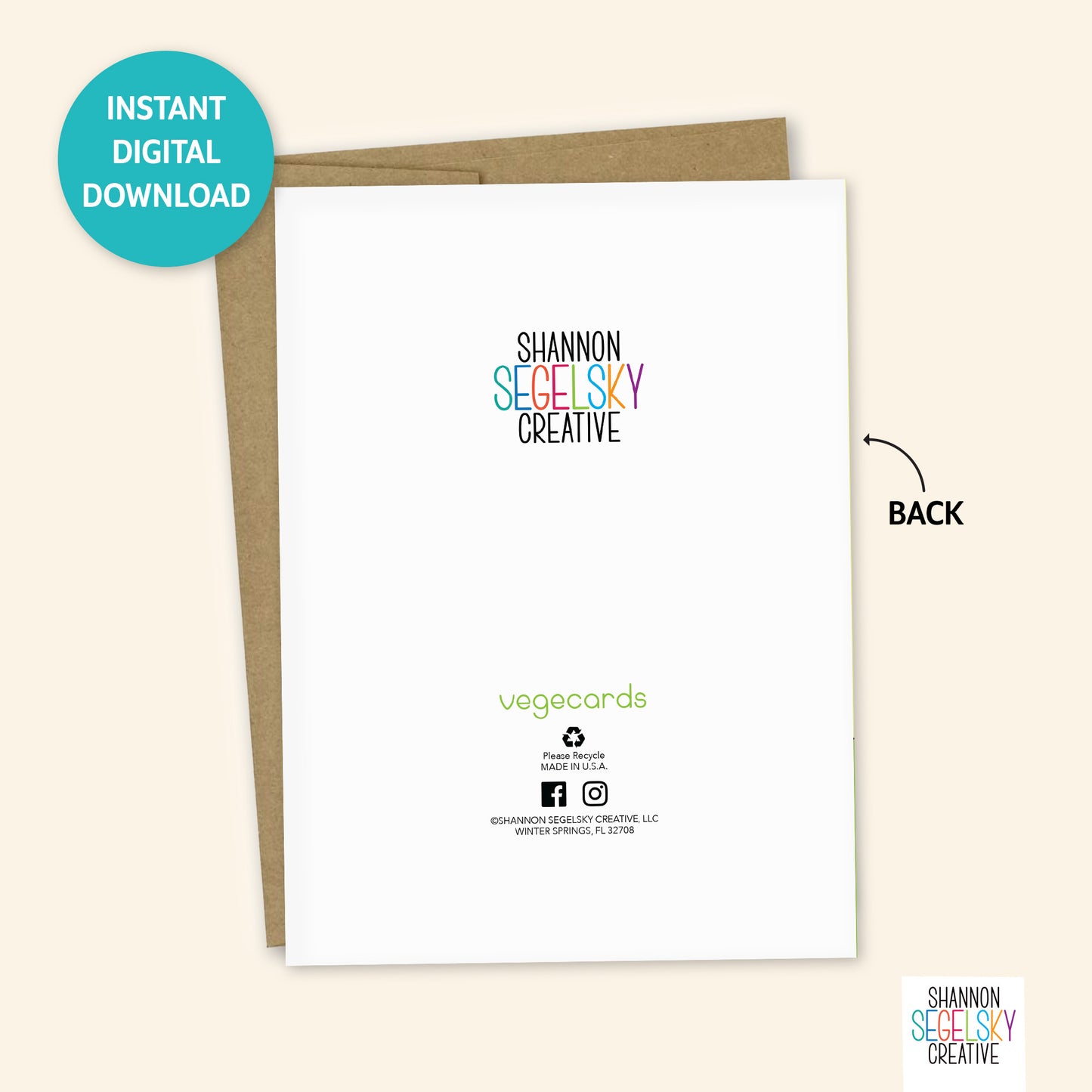 VegeCards® Bean Thinkin' 'Bout Ya PRINTABLE Greeting Card - 5x7 (A7) - Instant Digital Download