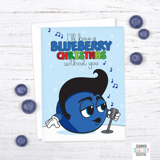 VegeCards® Blueberry Christmas - Elvis Tribute Card