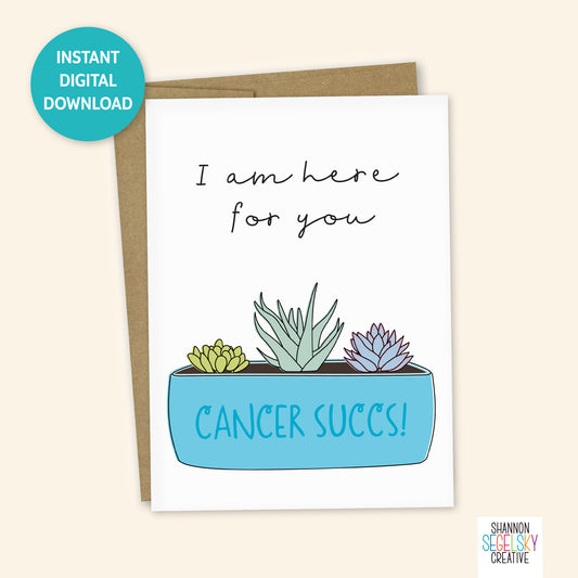 VegeCards® Cancer Succs PRINTABLE Greeting Card - 5x7 (A7) - Instant Digital Download