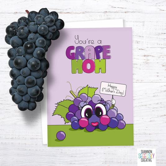 VegeCards® You're a Grape Mom - Mother's Day Card