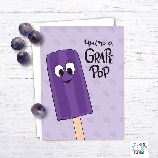 VegeCards® You're a Grape Pop Card