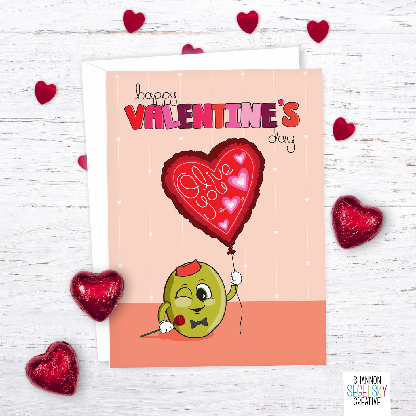 VegeCards® Olive You - Happy Valentine's Day Card