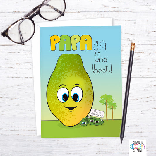 VegeCards® Papaya the Best - Father's Day Card