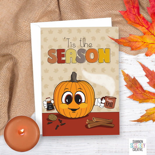 VegeCards® Pumpkin Spice - 'Tis the Season - Happy Fall Card