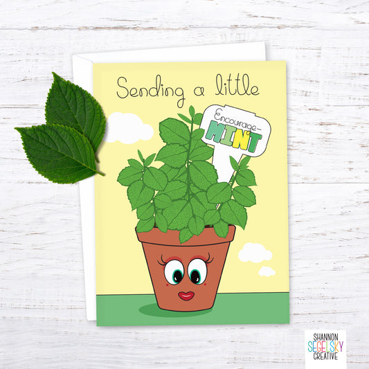 VegeCards® Sending a Little Encourage-Mint Card