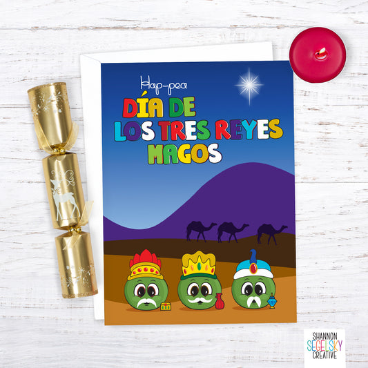 VegeCards® Hap-pea Dia de Los Tres Reyes Magos Card