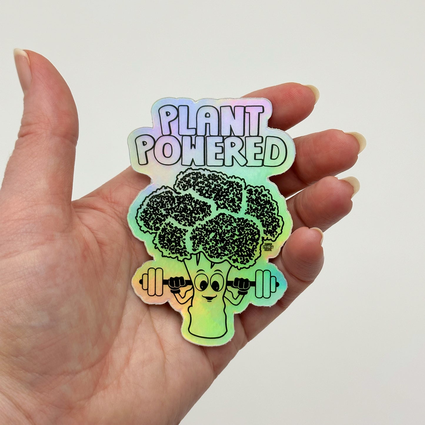 VegeCards® Plant Powered Broccoli Holographic Vinyl Sticker
