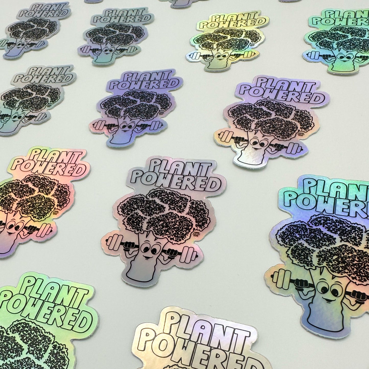 VegeCards® Plant Powered Broccoli Holographic Vinyl Sticker