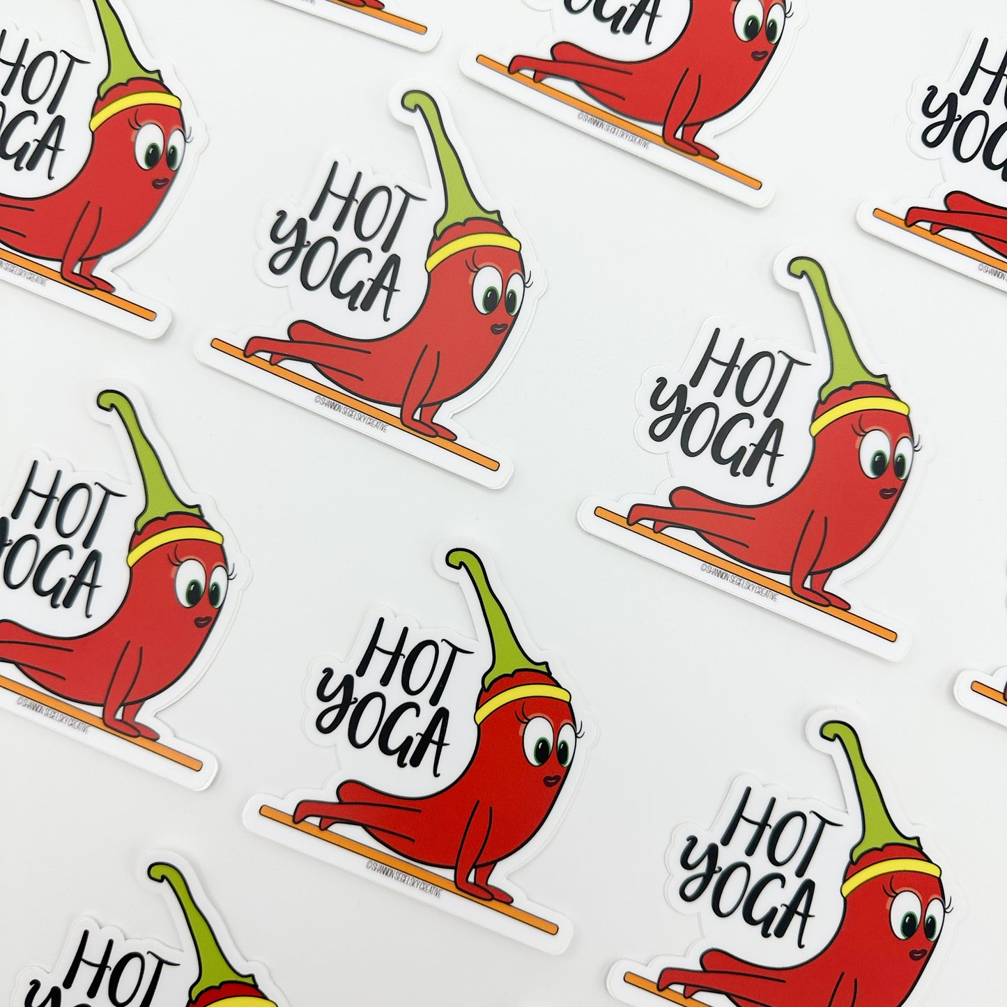 VegeCards® Hot Yoga - Chili Pepper Vinyl Sticker