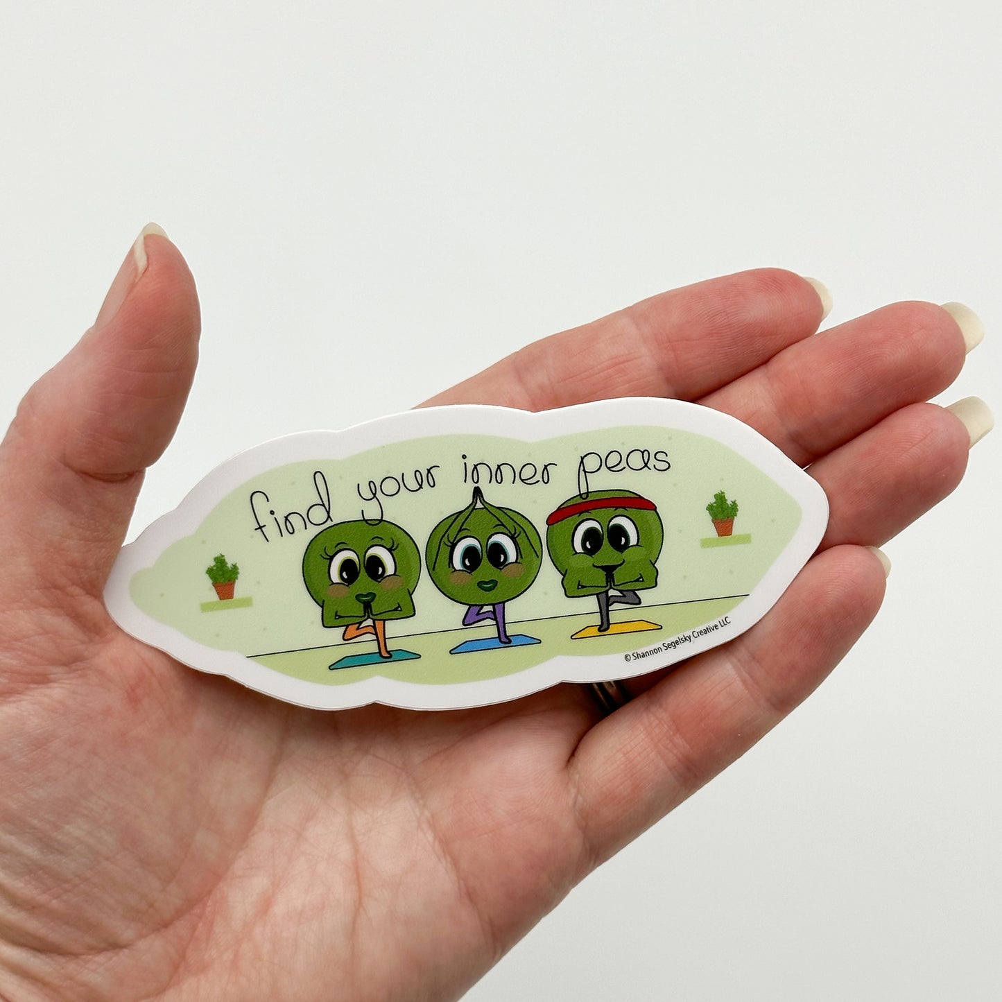VegeCards® Find Your Inner Peas - Yoga - Vinyl Sticker