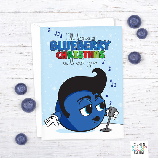 VegeCards™ Blueberry Christmas - Elvis Tribute Card