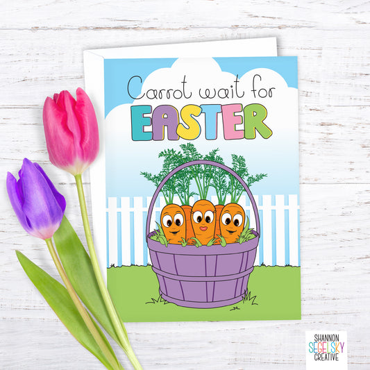 Carrot Wait for Easter Funny Easter Card