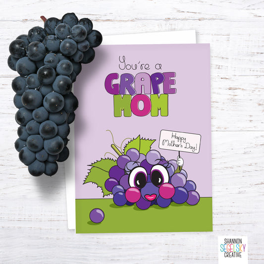 VegeCards™ You're a Grape Mom - Mother's Day Card