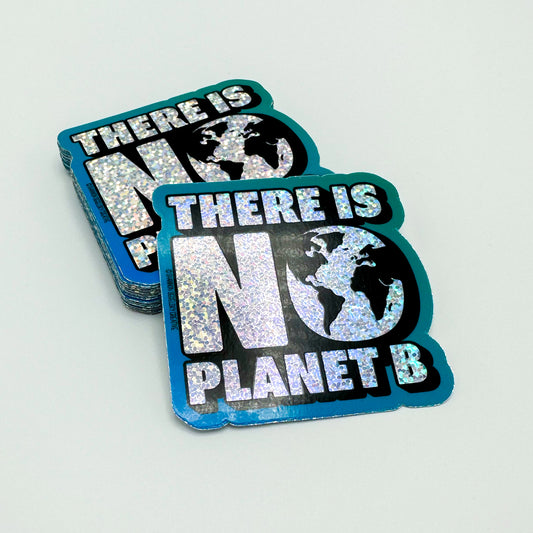 VegeCards™ No Planet B Glitter Vinyl Sticker