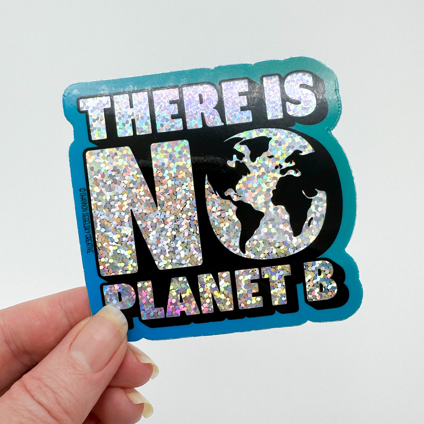 VegeCards™ No Planet B Glitter Vinyl Sticker