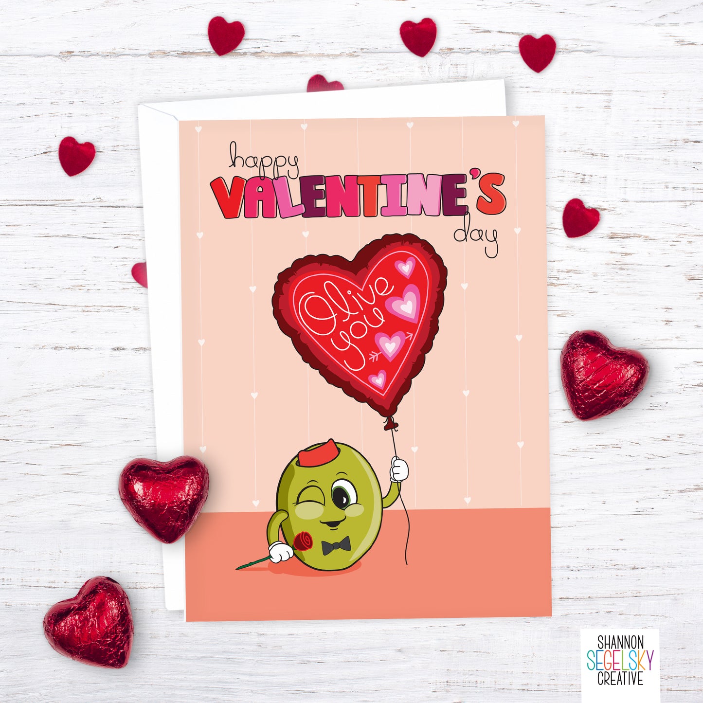VegeCards™ Olive You - Happy Valentine's Day Card
