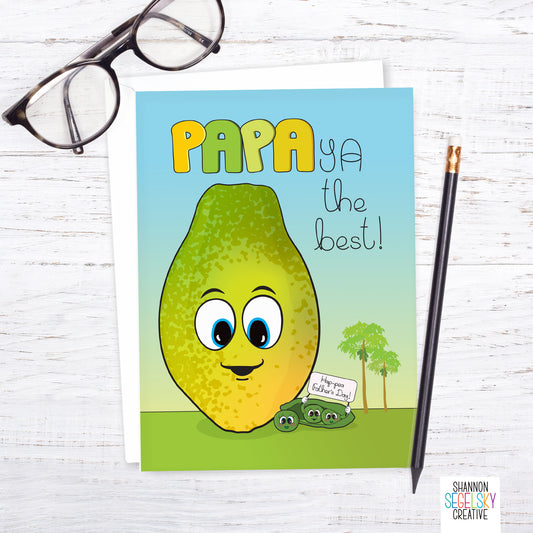 VegeCards™ Papaya the Best - Father's Day Card