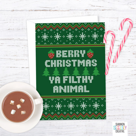 VegeCards™ Berry Christmas Ya Filthy Animal Card