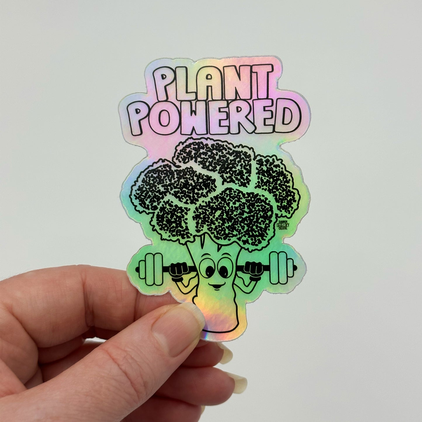 VegeCards™ Plant Powered Broccoli Holographic Vinyl Sticker