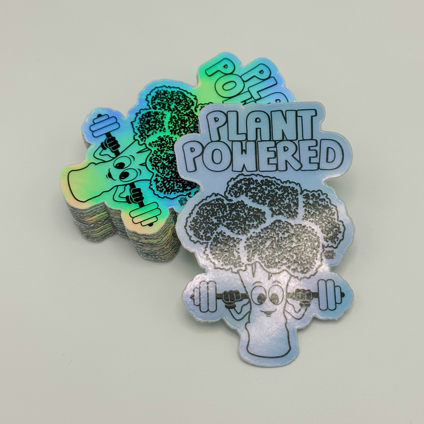 VegeCards® Plant Powered Broccoli Holographic Vinyl Sticker