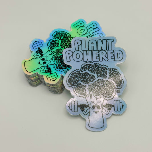 VegeCards™ Plant Powered Broccoli Holographic Vinyl Sticker