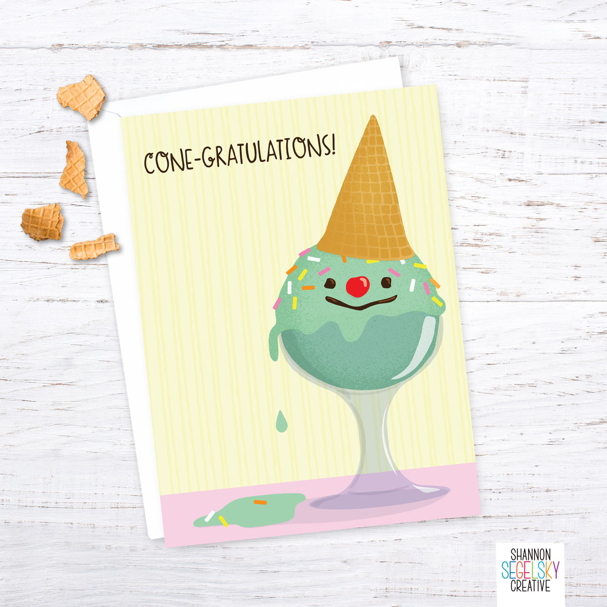 Cone-gratulations Funny Ice Cream Celebration Card