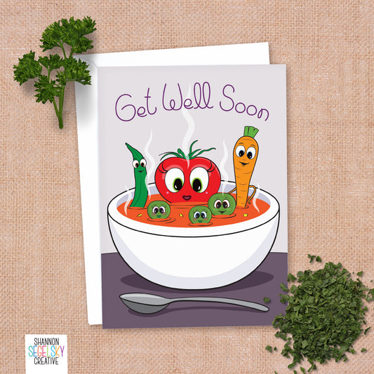 VegeCards™ Get Well Soon Vegetable Soup Card