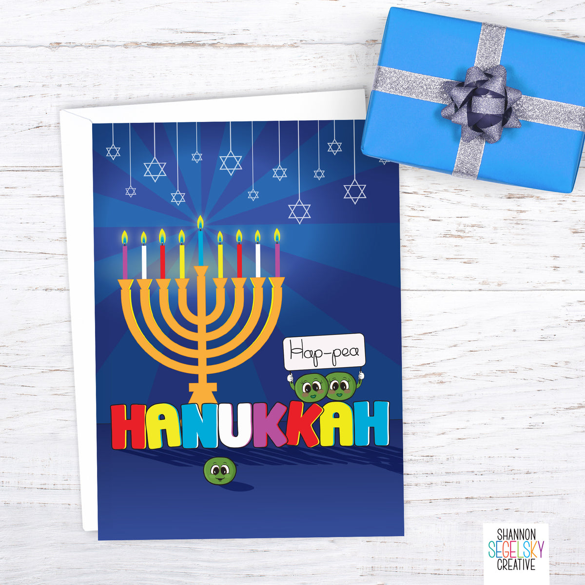 Hap-pea Hanukkah Card