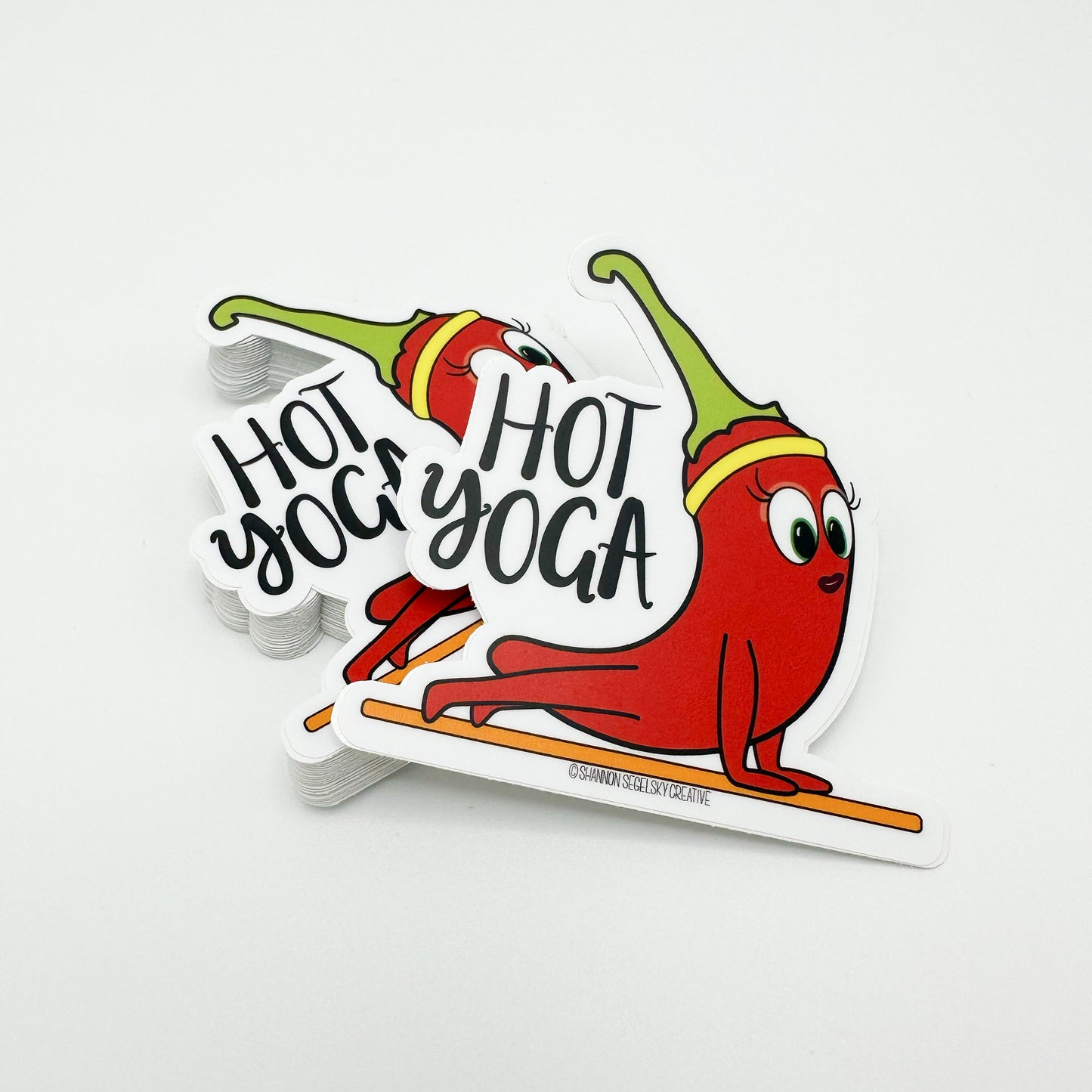 VegeCards™ Hot Yoga - Chili Pepper Vinyl Sticker