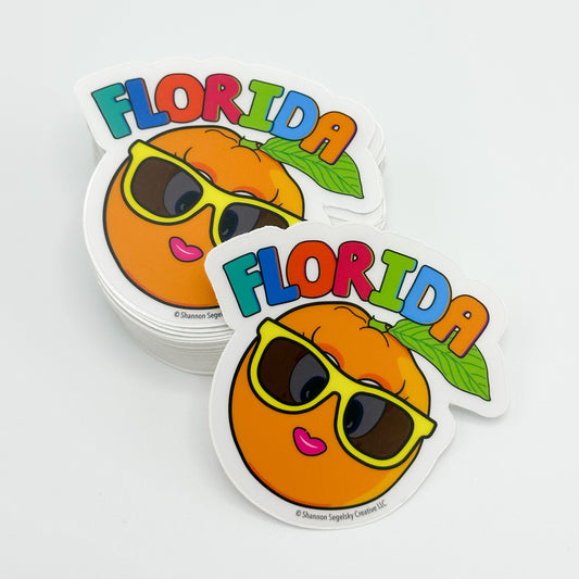 VegeCards™ Florida Orange Clear Vinyl Sticker