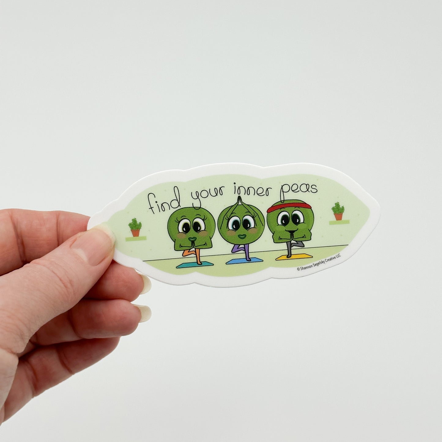 VegeCards™ Find Your Inner Peas - Yoga - Vinyl Sticker